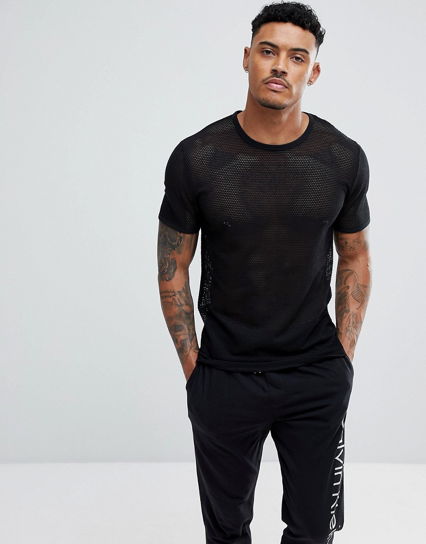 Calvin Klein Body Mesh T-Shirt - Black