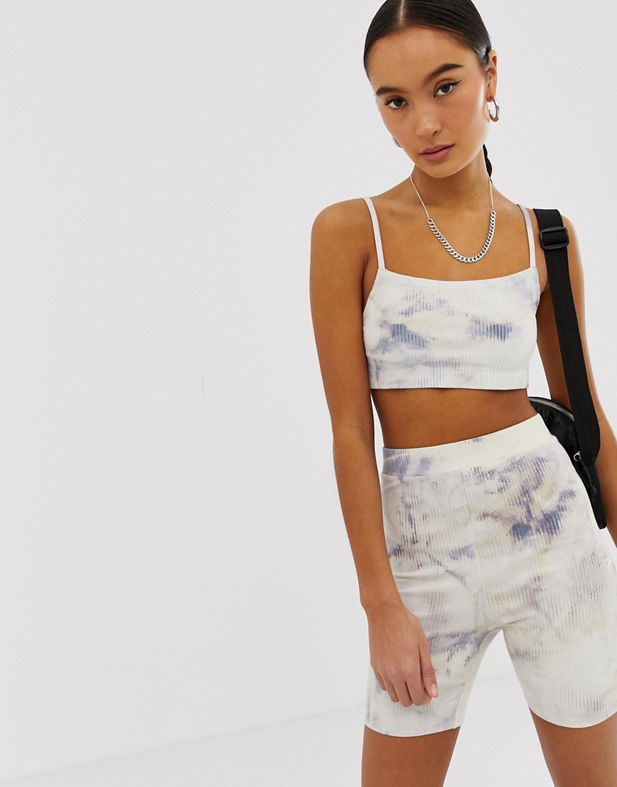 Emory Park ribbed cami crop top in marble co-ord