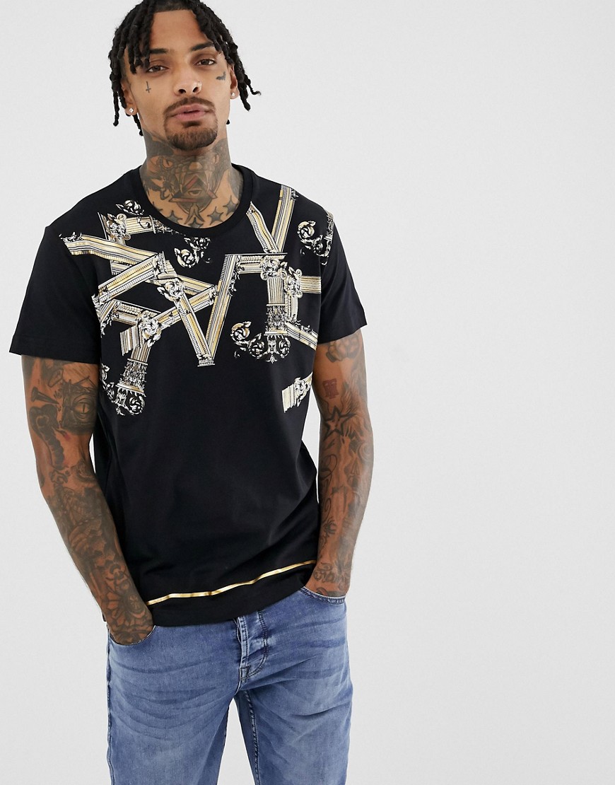 Versace Jeans t-shirt with logo print in black