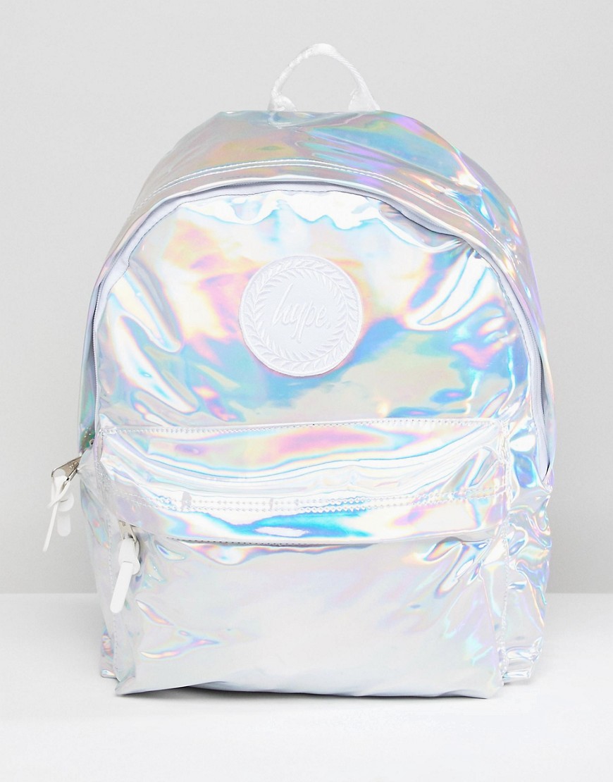 Hype Holographic Backpack In Silver