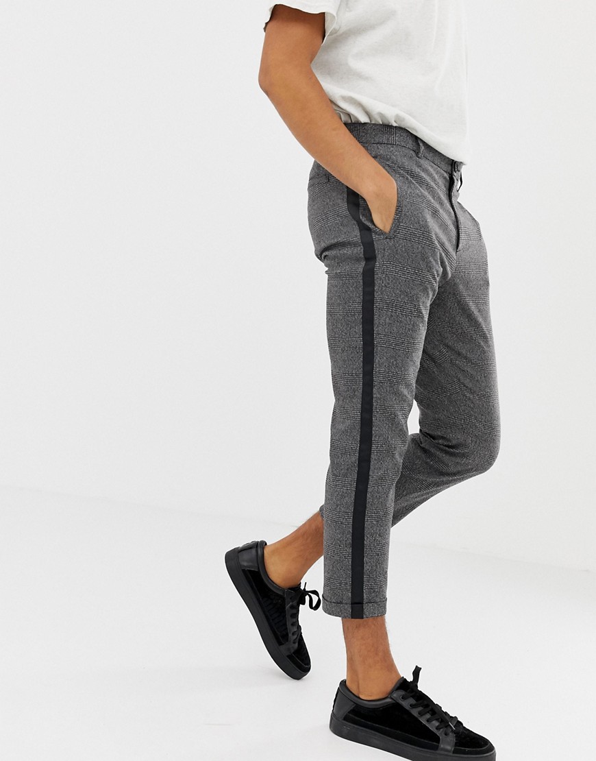 Mennace smart skinny trousers in check
