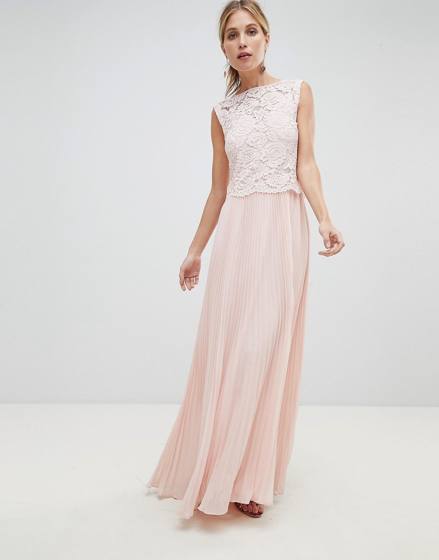 Oasis Occasion Lace Bodice Pleated Maxi Dress