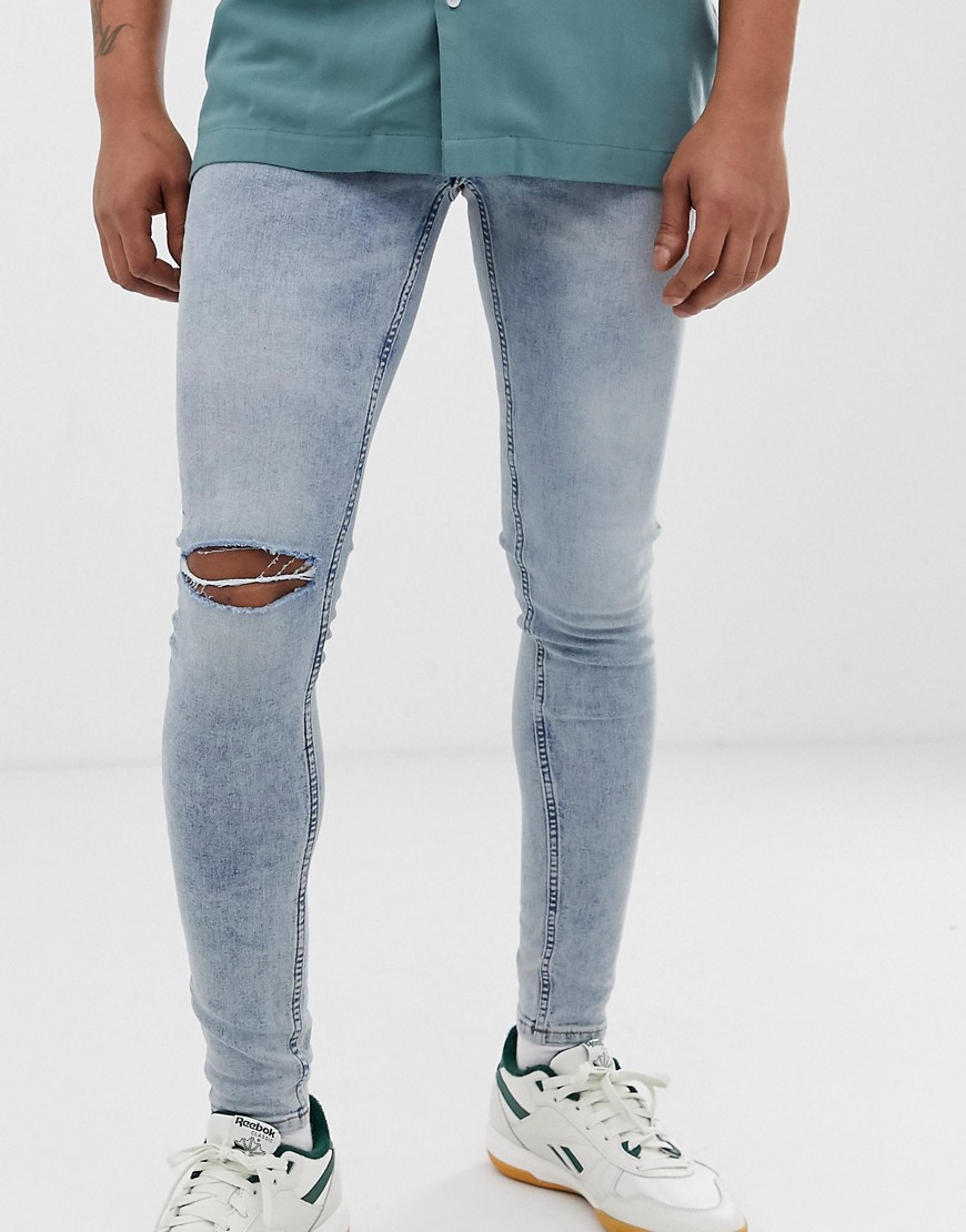 Cheap Monday Him Spray Super Skinny Jeans In Hex Blue | ModeSens