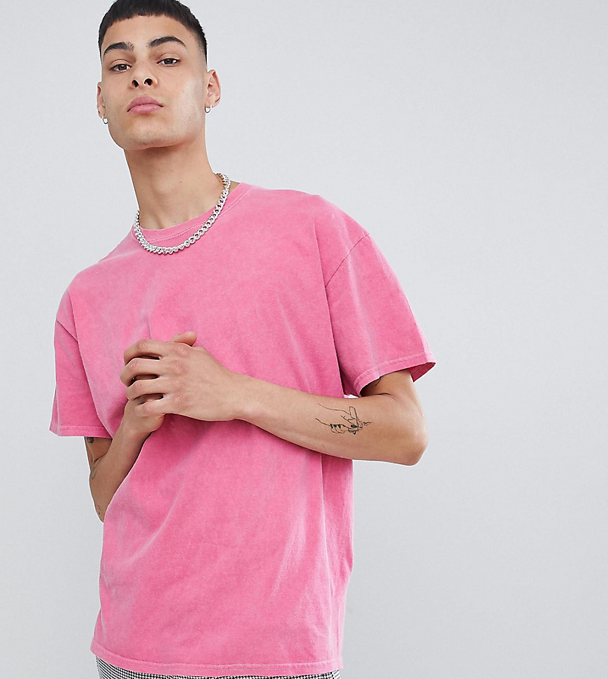 Reclaimed Vintage inspired oversized overdye t-shirt in pink