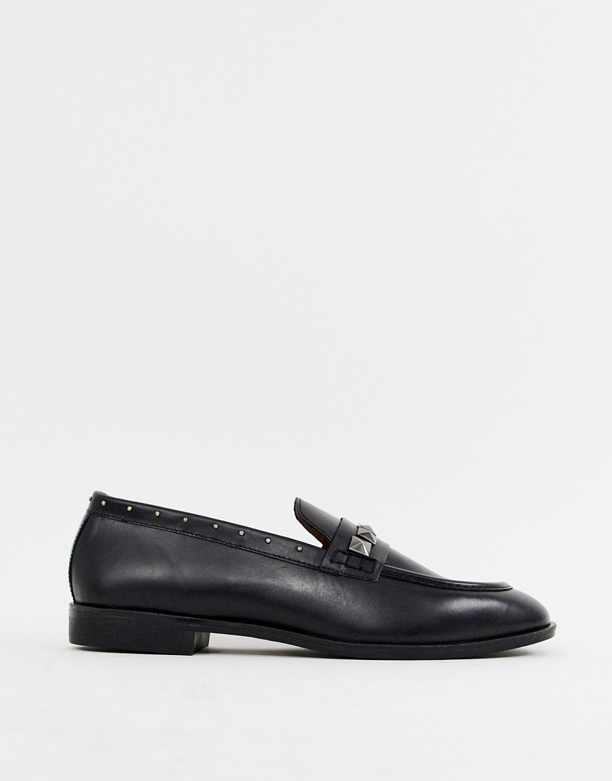 House Of Hounds Rex stud loafers in black
