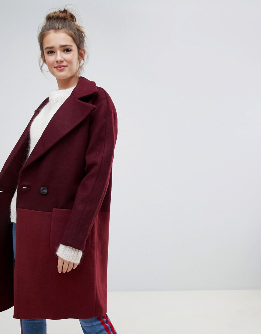 Only colour block oversized coat