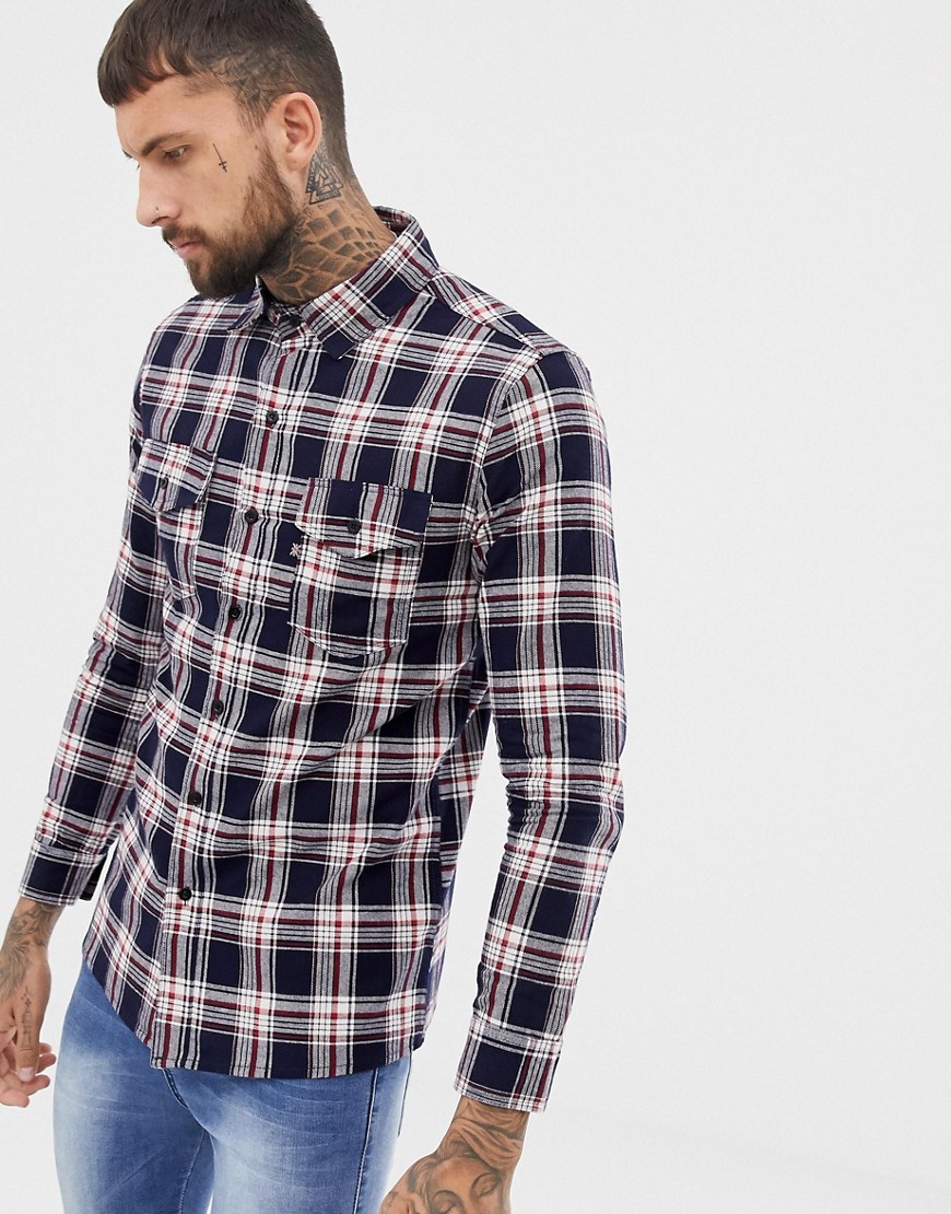 Good For Nothing check shirt in navy