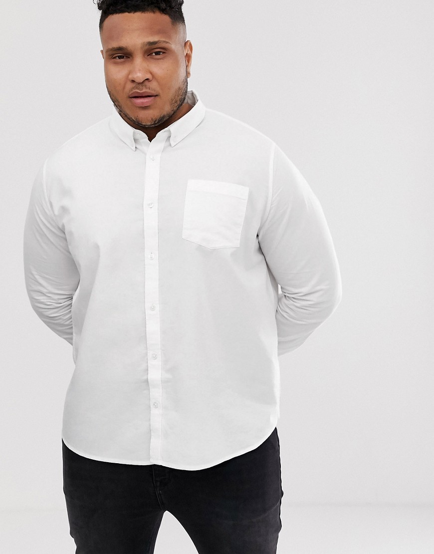 Burton Menswear Big & Tall oxford shirt in white