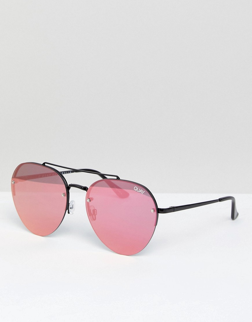 Круглые солнцезащитные очки с розовыми стеклами Quay Australia Somerse 