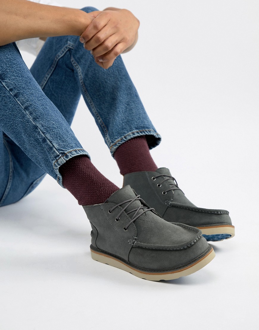 Toms Chukka Waterproof Lace Up Boots In Gray Suede