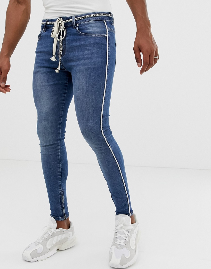 The Couture Club skinny jeans with rope belt