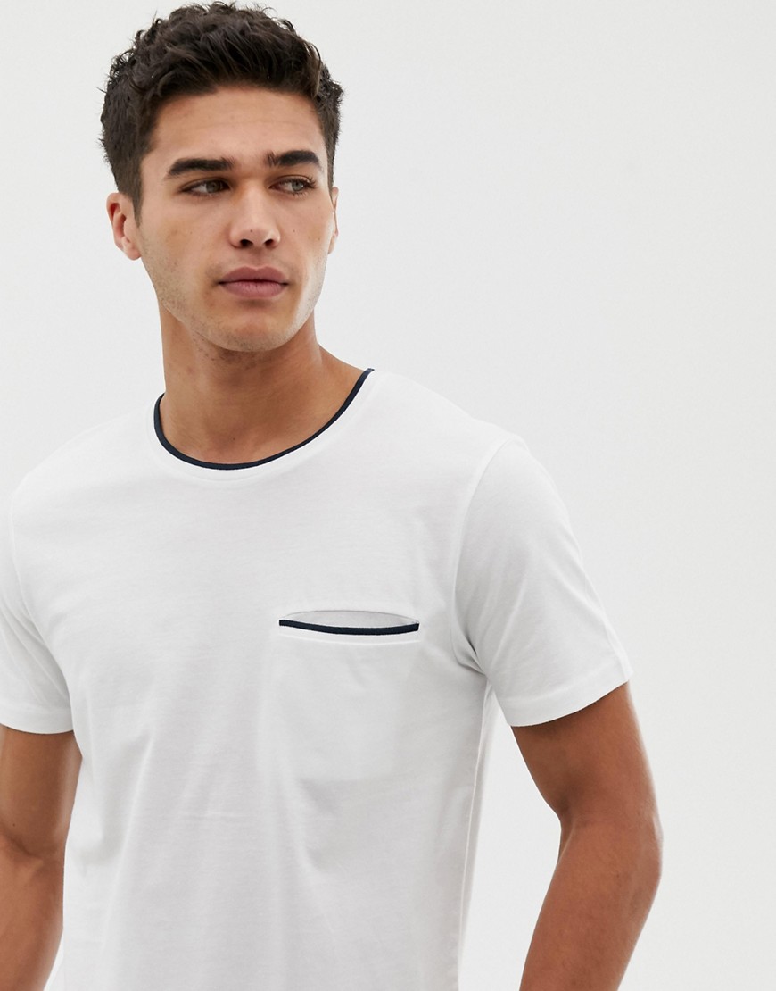 Selected Homme t-shirt with pocket and neck tipping
