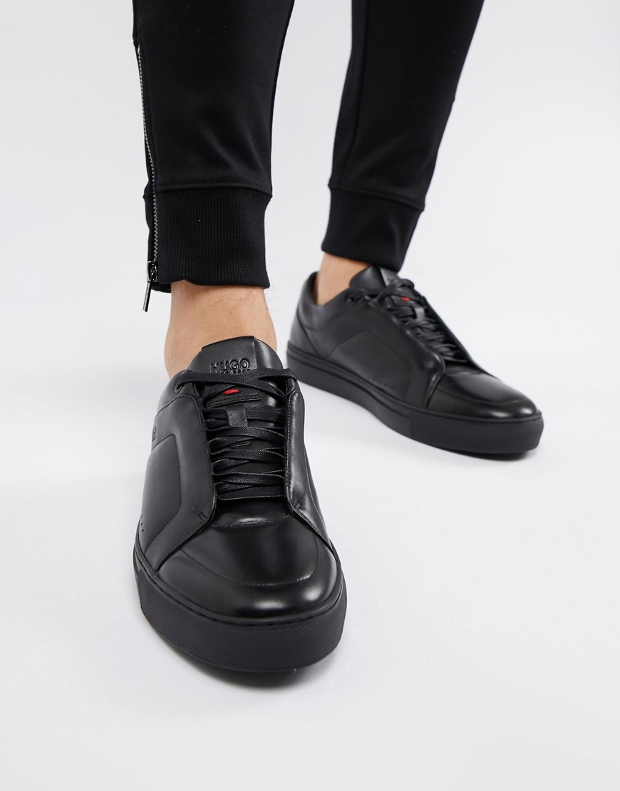 Nathaniel Ward Vegen Stroomopwaarts Hugo Futurism Low Leather Sneaker In Black - Black | ModeSens
