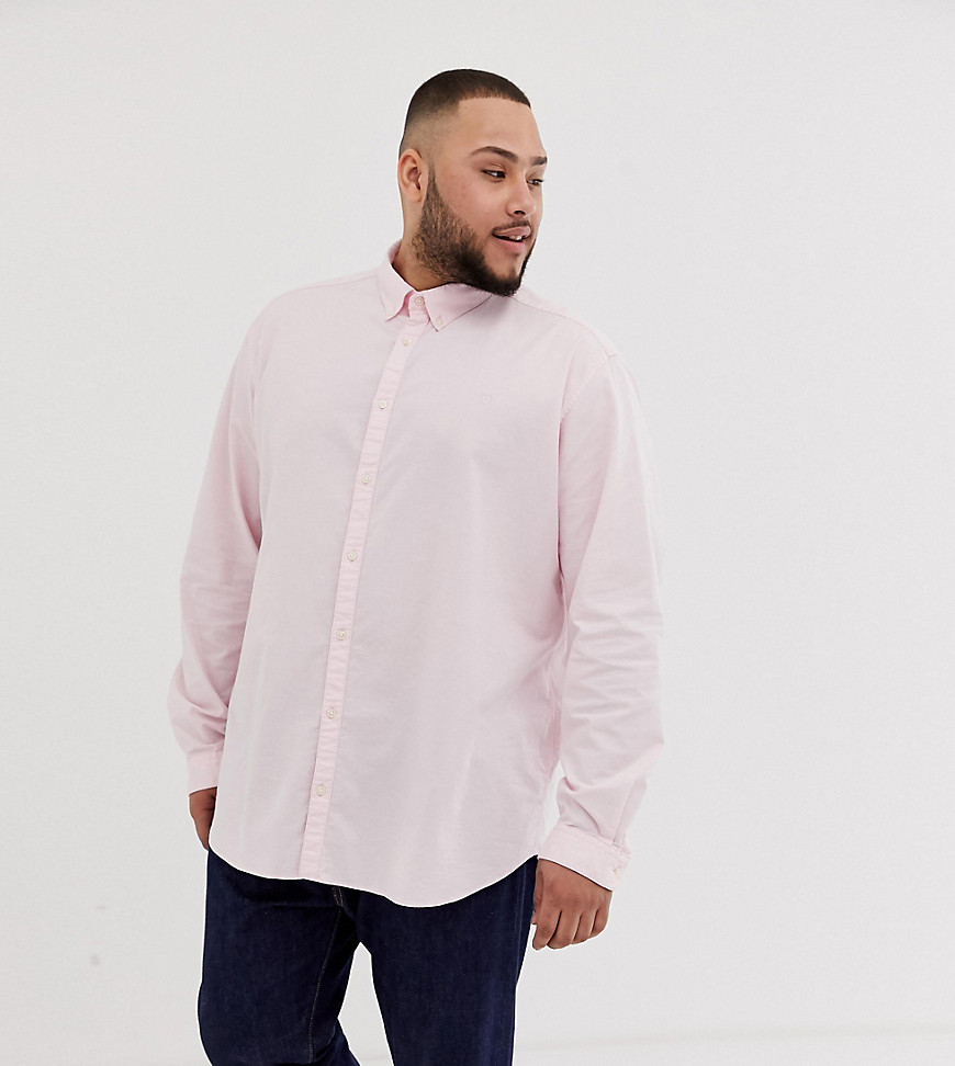 Jack & Jones Premium button down stretch shirt in pink