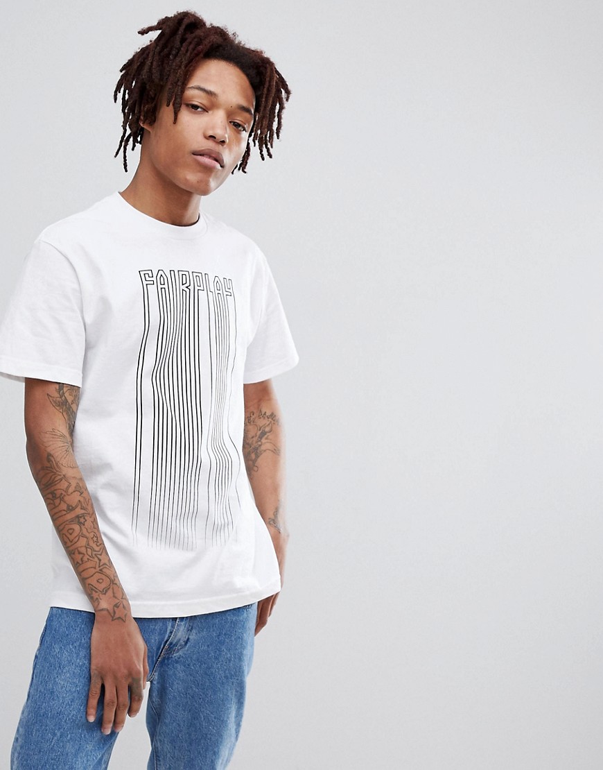 Fairplay barcode print t-shirt in white