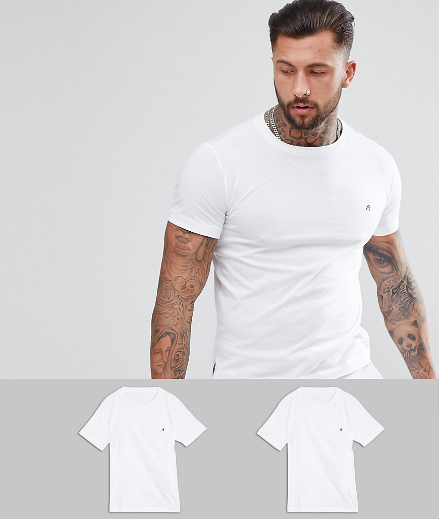 Replay 2 Pack Logo T-Shirts White - White