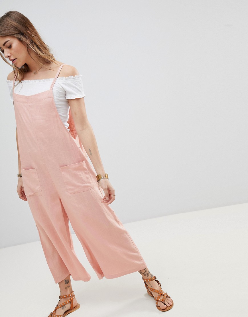 Moon River Slouchy Pocket Jumpsuit - Pink