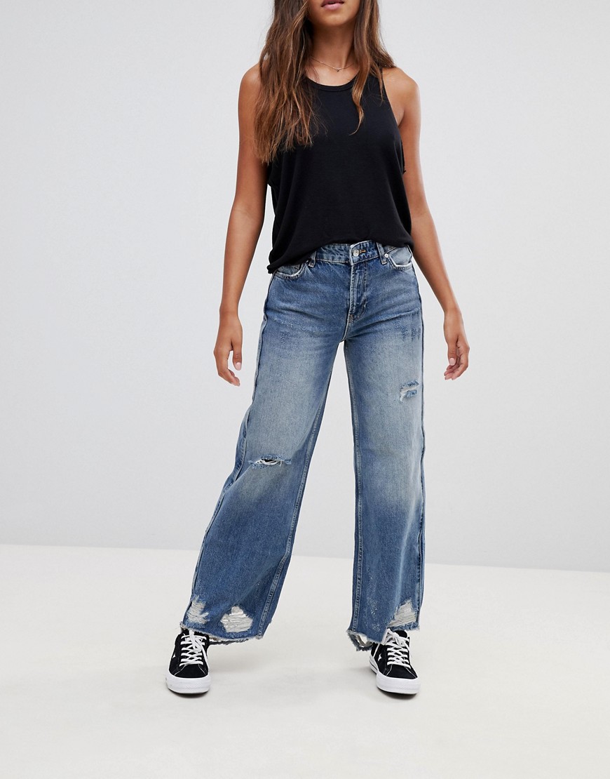 Free People Ripper wide leg destroyed jeans