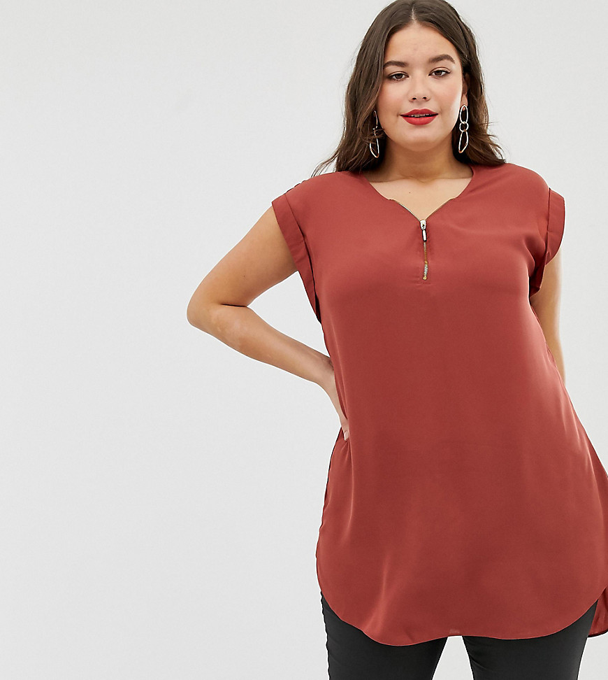 New Look Curve zip front blouse