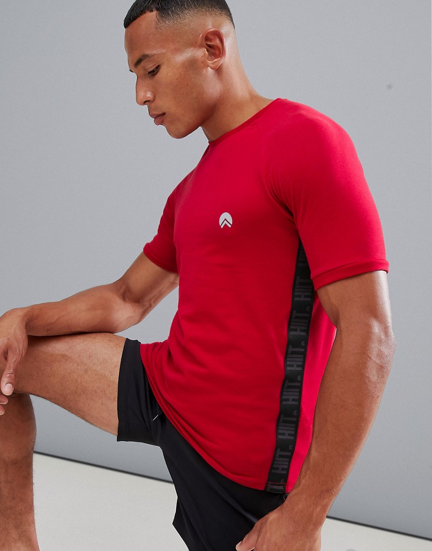 HIIT t-shirt with side stripe in red