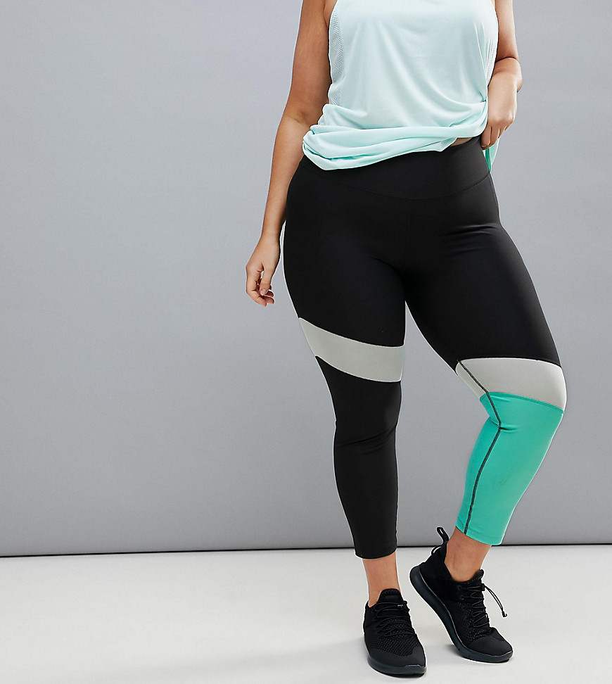 Nike Plus Training Power Legging In Mint Colourblock