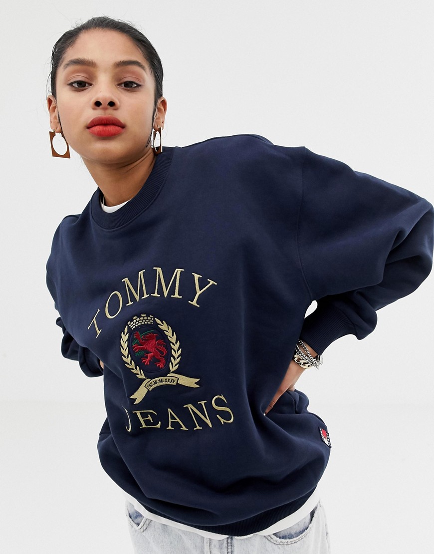 Tommy Jeans capsule crest logo sweatshirt - Dark sapphire
