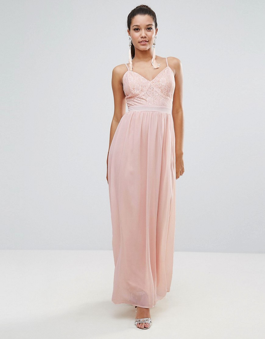 Club L Corset Lace Detail Maxi Dress - Pink
