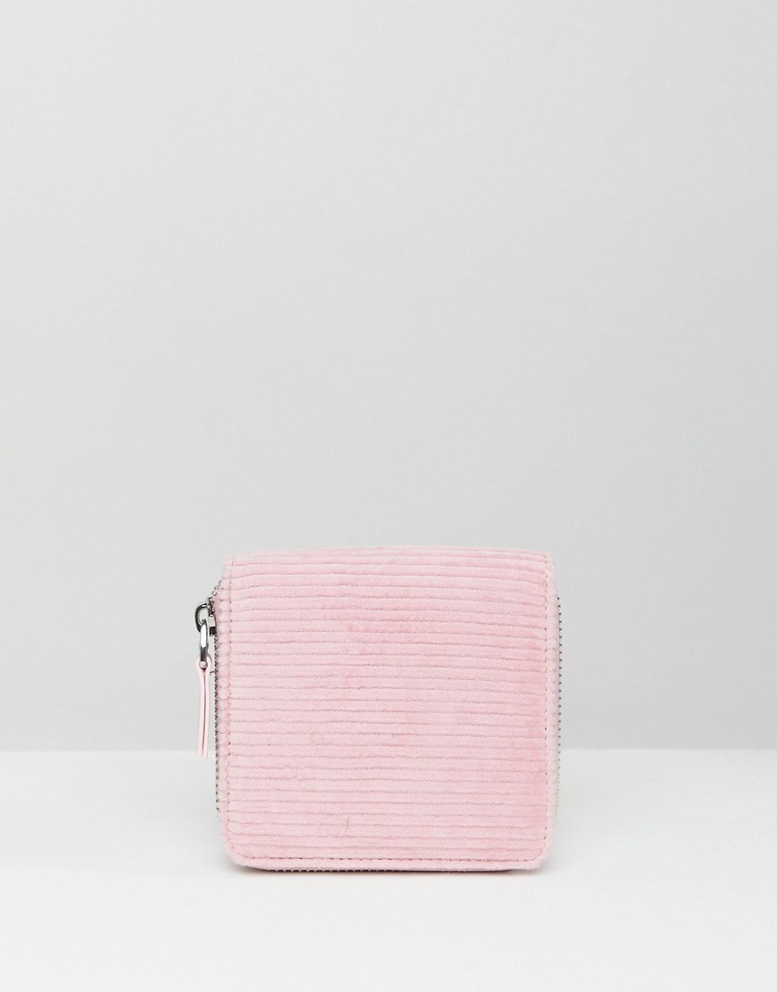 Monki cord zip up wallet in pink - Pink