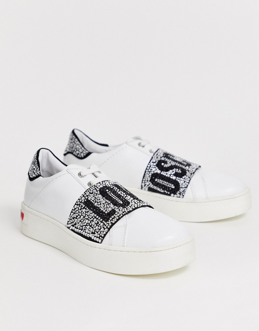 Love Moschino logo embellished trainers