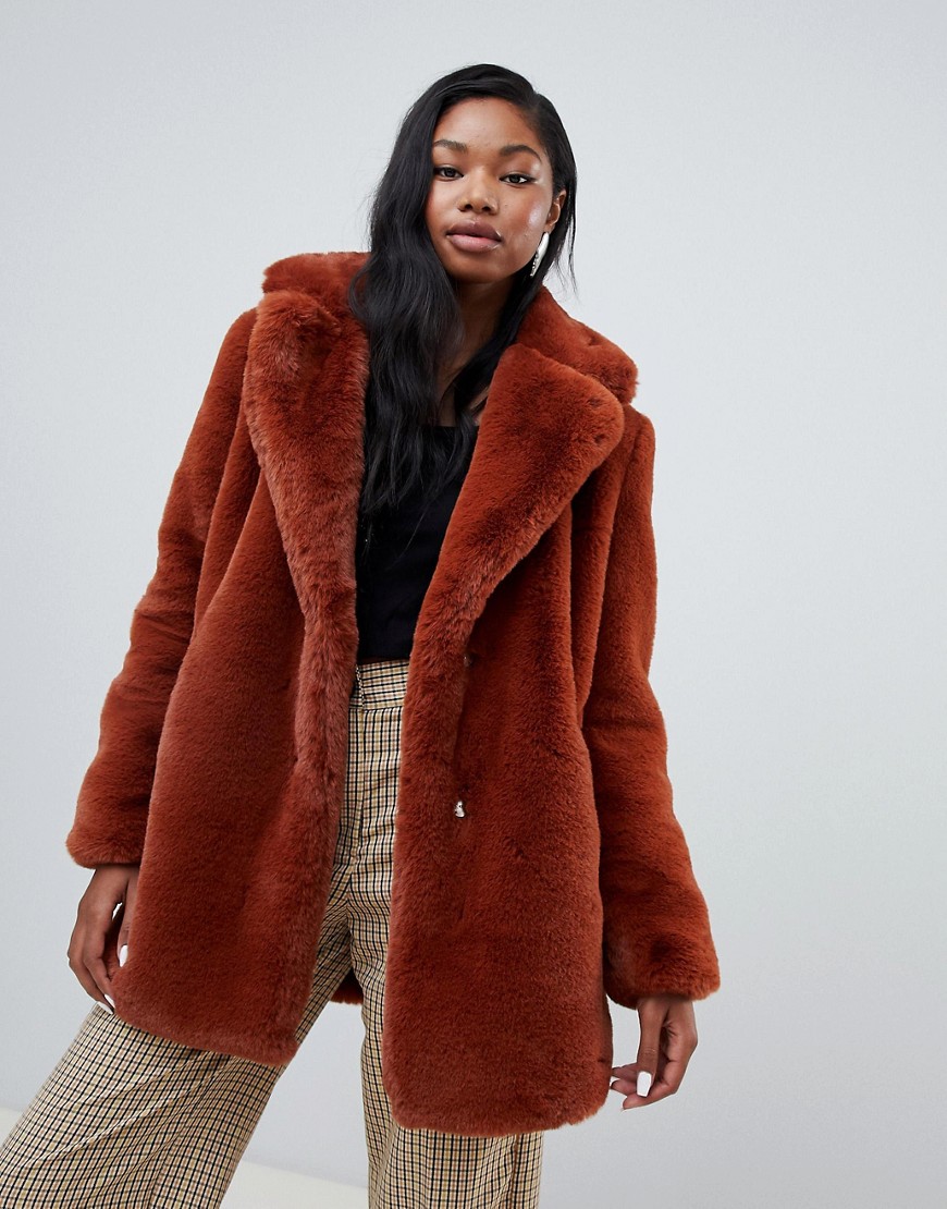 Bershka faux fur coat