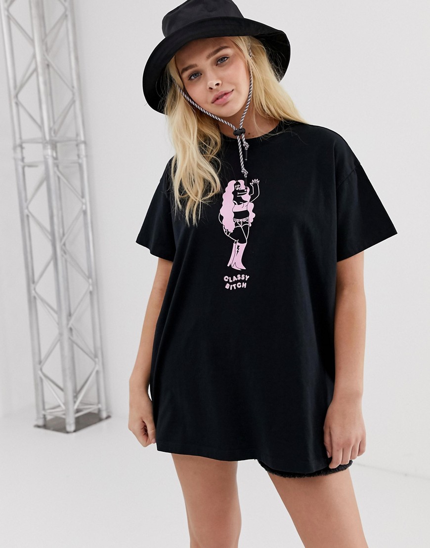Lazy Oaf oversized t-shirt with classy print
