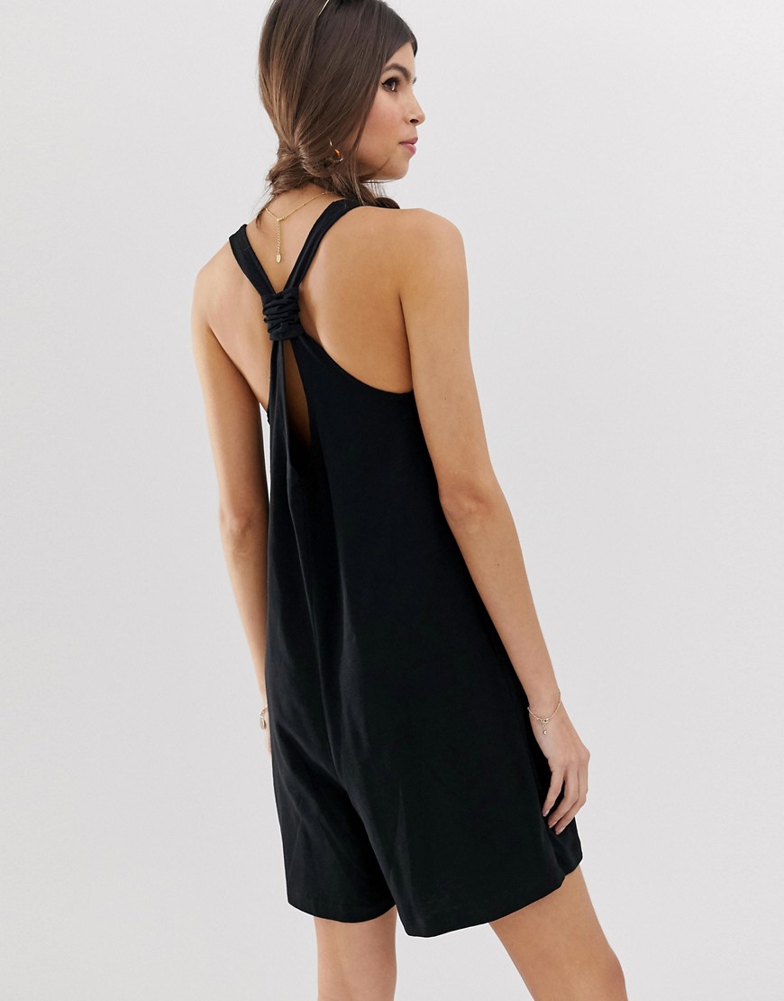 ASOS DESIGN minimal playsuit with knot back