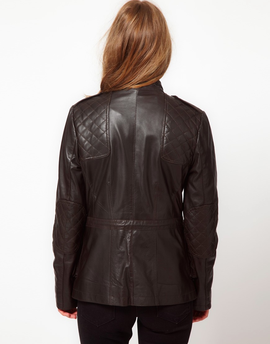 Urbancode | Urban Code Leather Jacket With Quilting at ASOS