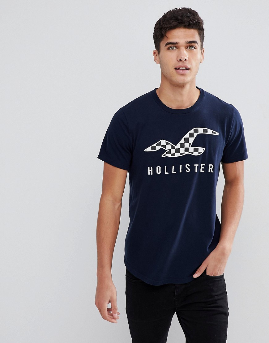 Hollister Athleisure Cut & Sew Logo T-Shirt in Navy - Navy