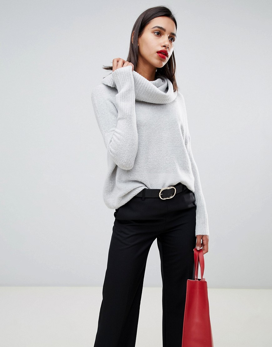 French Connection Flossy ribbed cowl neck jumper