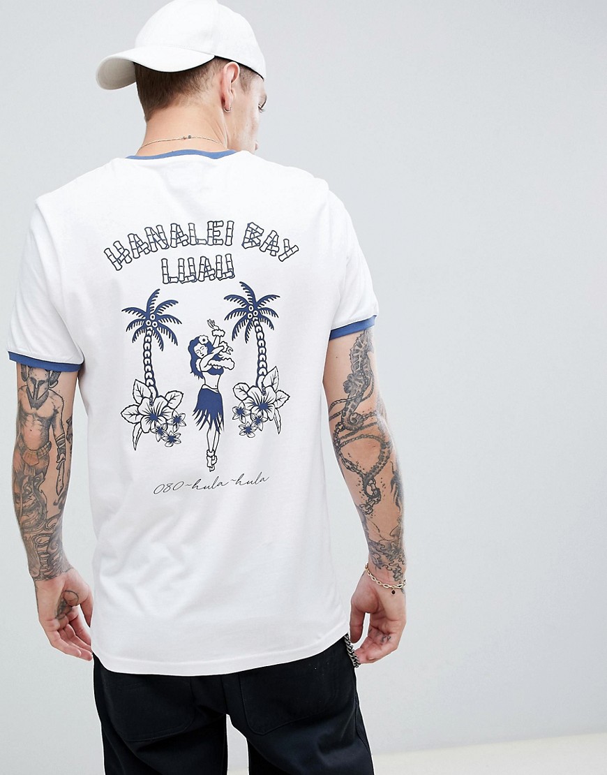 Brooklyn Supply Co t-shirt with hula back print in white