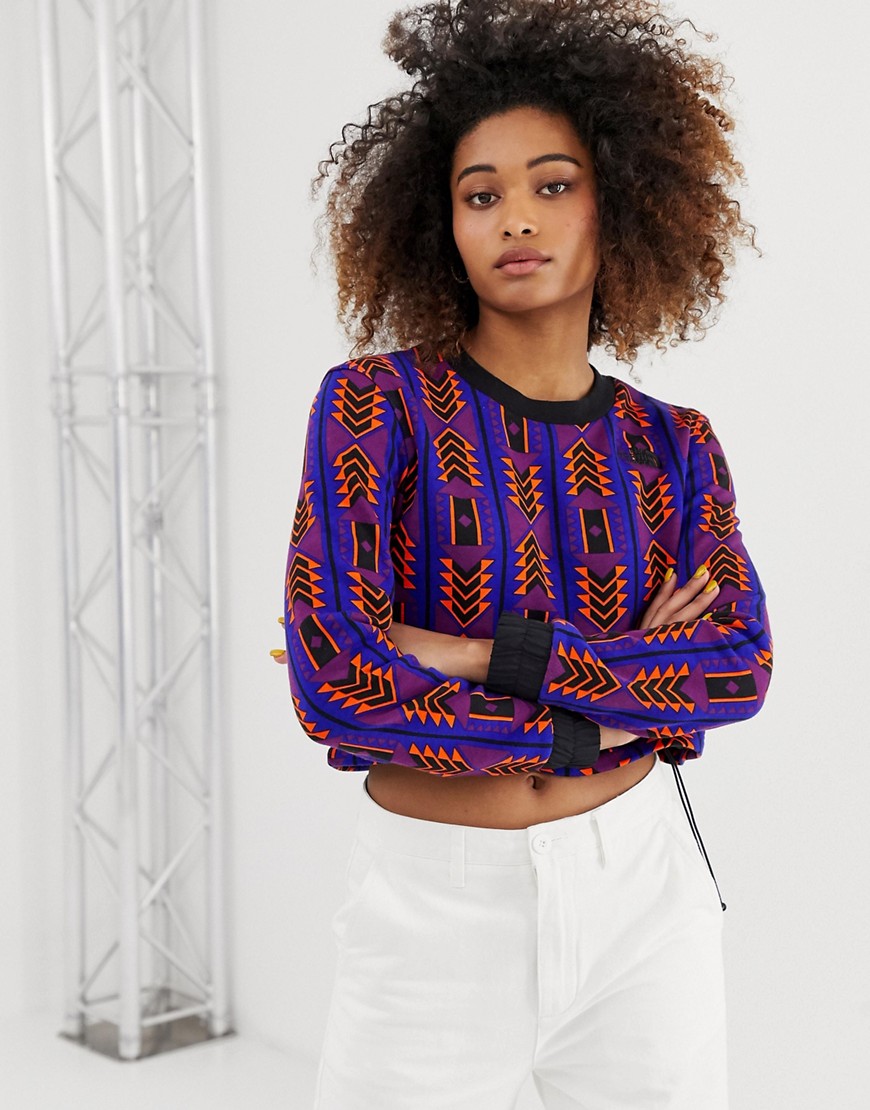 The North Face 92 Rage cropped crew neck fleece in aztec