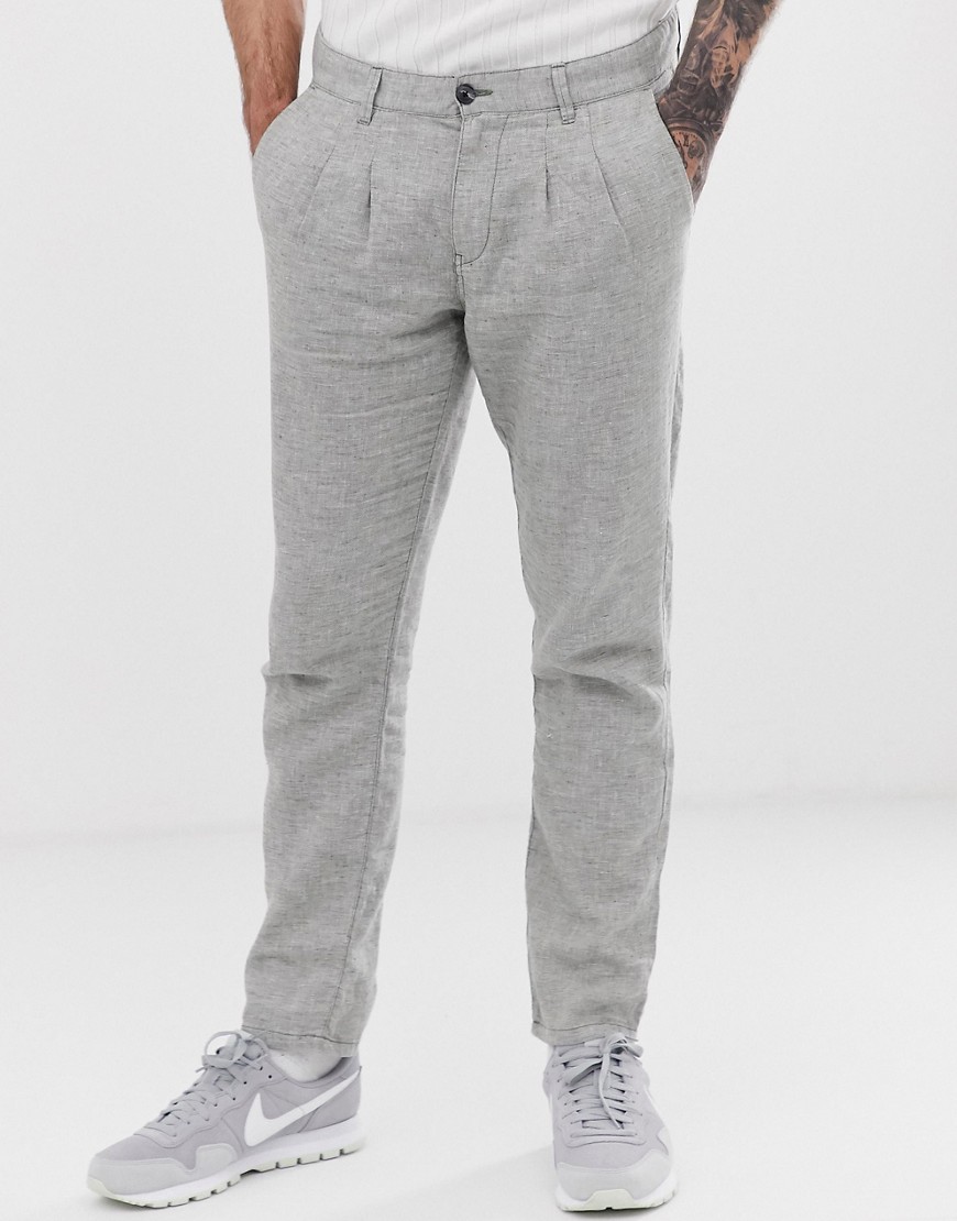 Tom Tailor slim fit cropped linen look trouser
