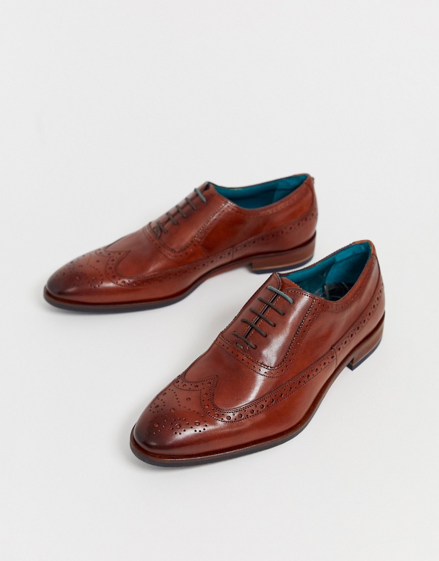Ted Baker Asonce Brogues In Tan Leather 