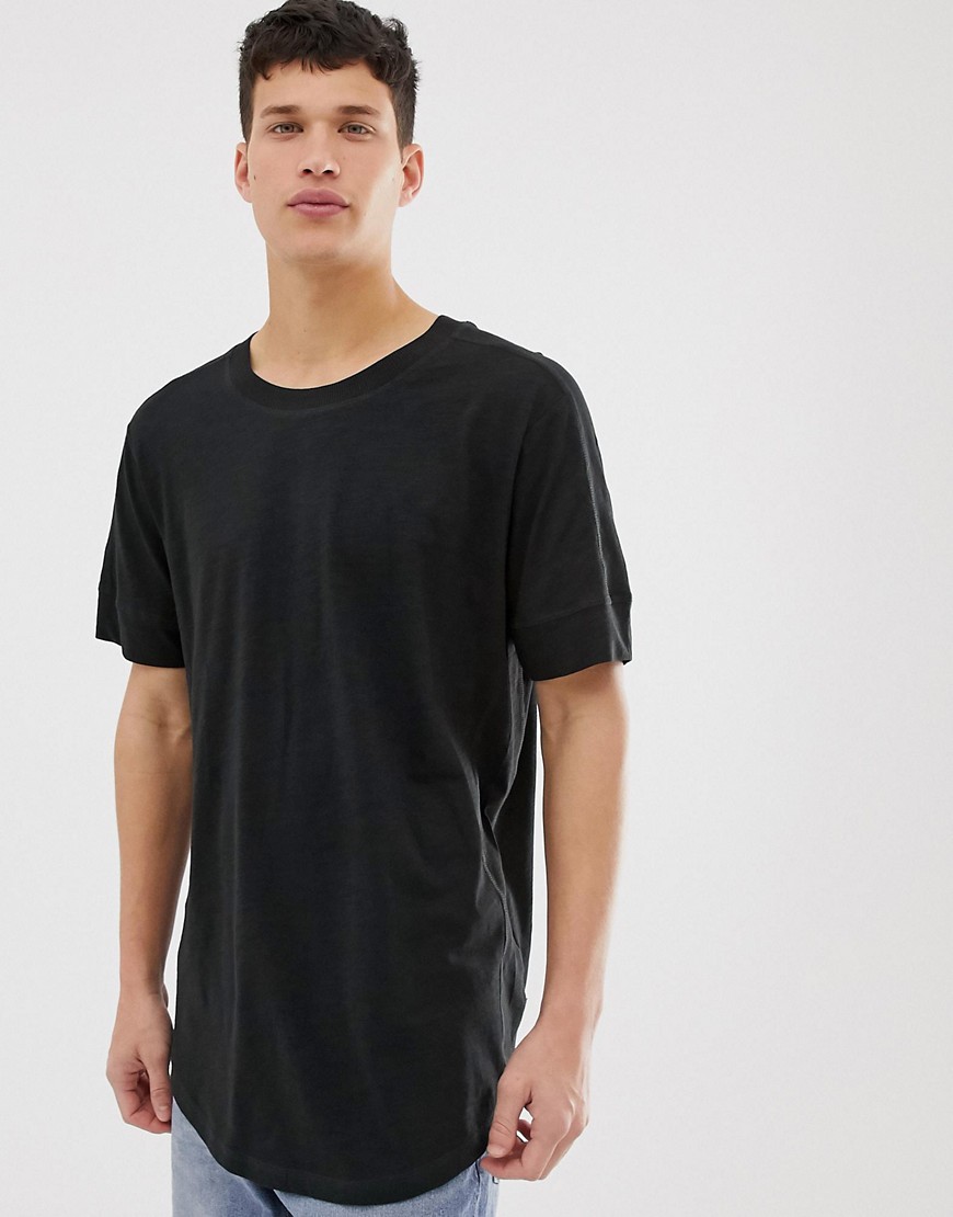 Jack & Jones Originals longline oversized t-shirt in black