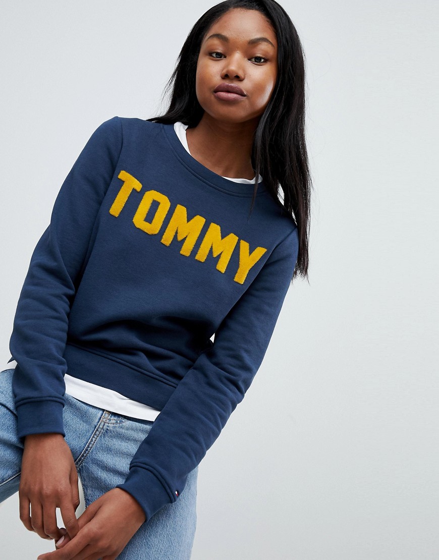 Tommy Hilfiger Logo Sweatshirt - Midnight / sunflower