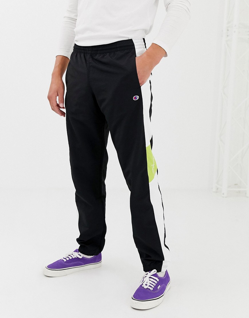Champion track joggers with side stripe in black