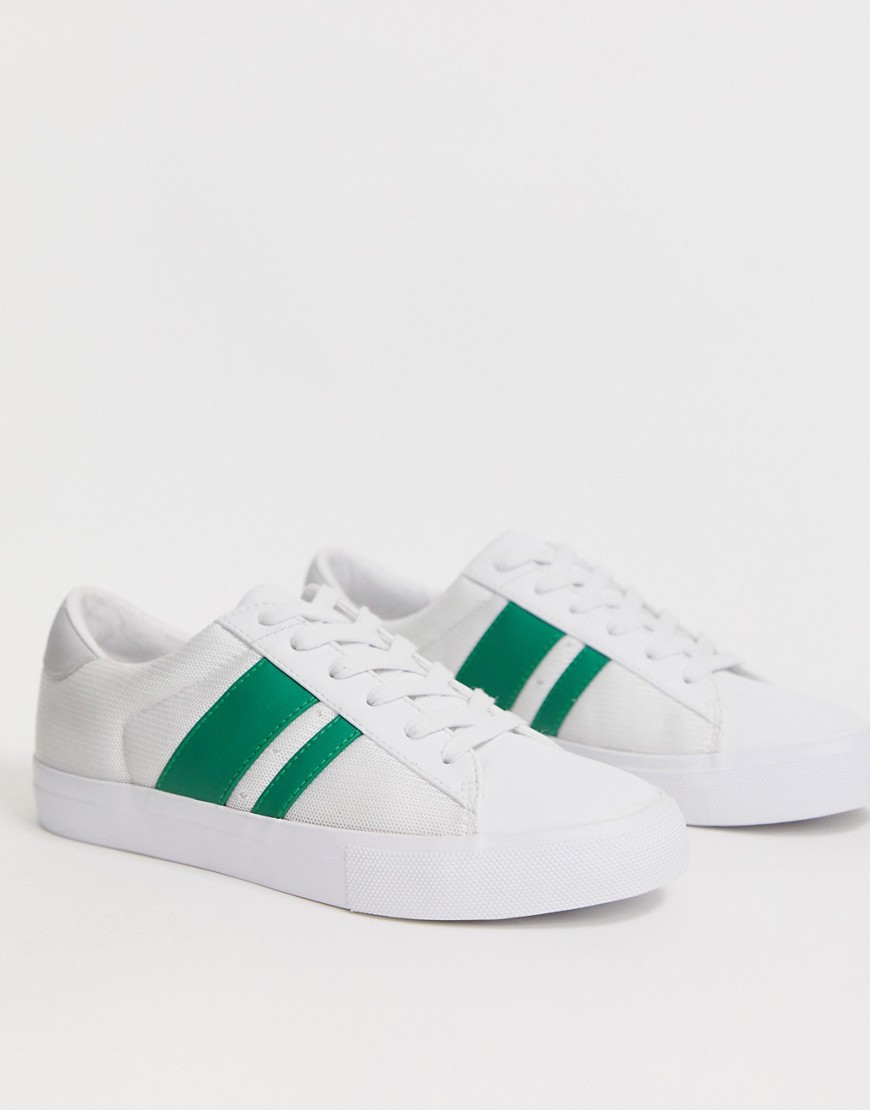 ASOS DESIGN Defeat trainers in white and green