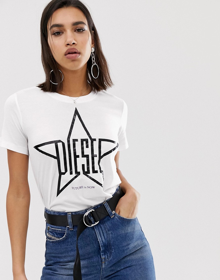 Diesel star print logo t shirt