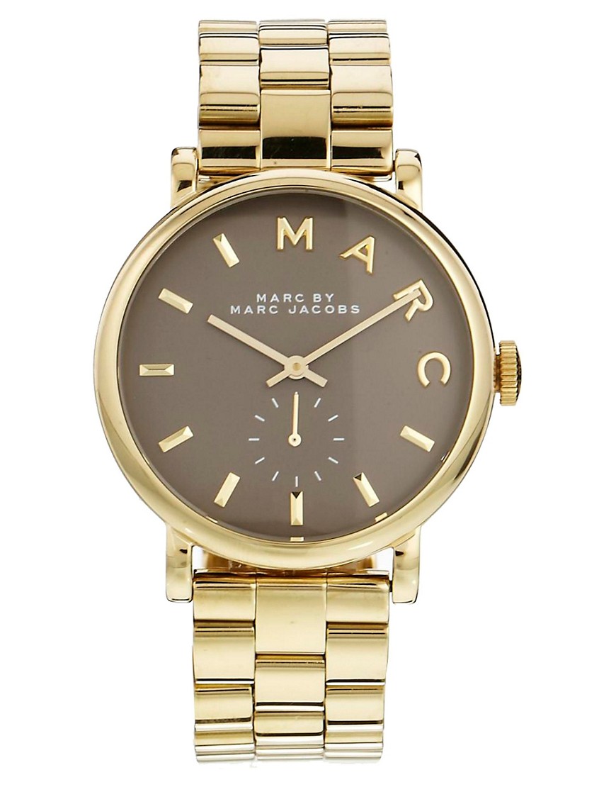 Marc Jacobs | Marc By Marc Jacobs Baker Gold & Brown Watch MBM3281 at ASOS