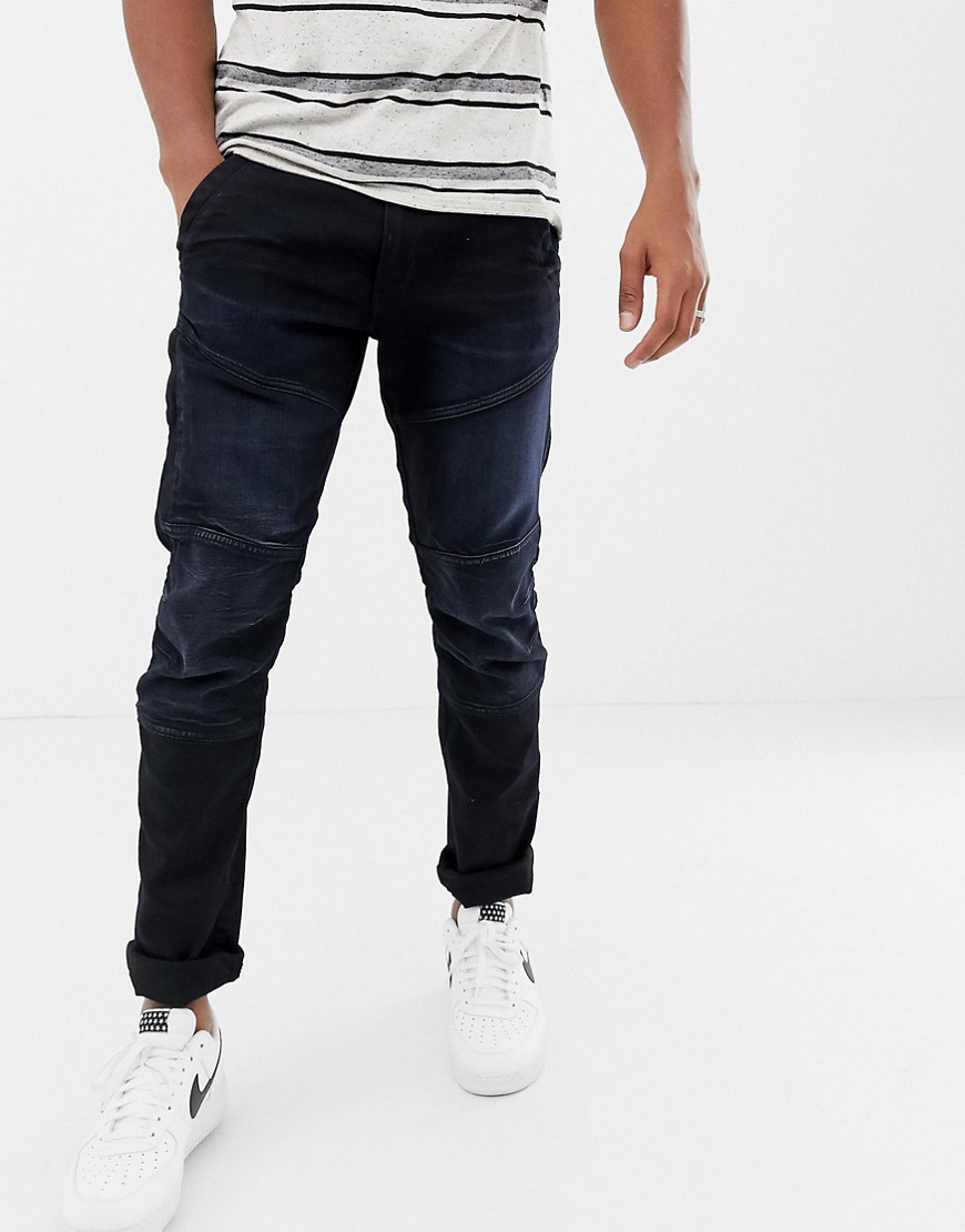 G-Star Rackam dc tapered fit super stretch jeans in dark wash with drawstring waist