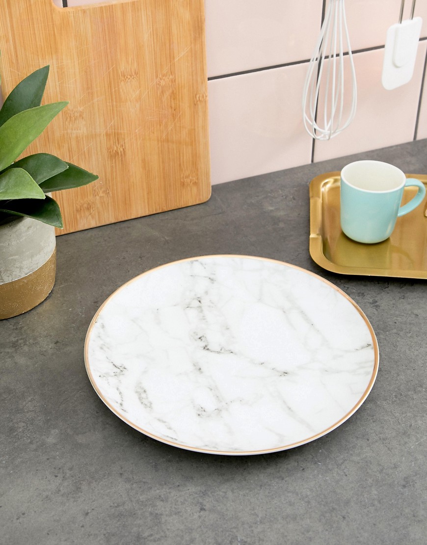 New Look Marble Effect Plate - Charcoal