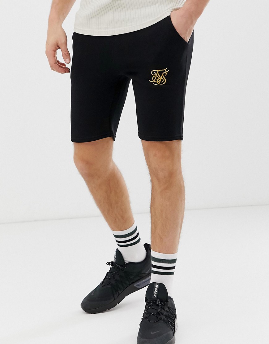 SikSilk shorts in black with logo