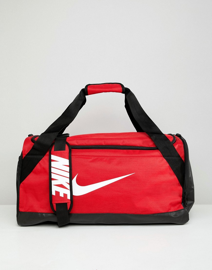 Nike Red Swoosh Logo Duffle Bag - Red