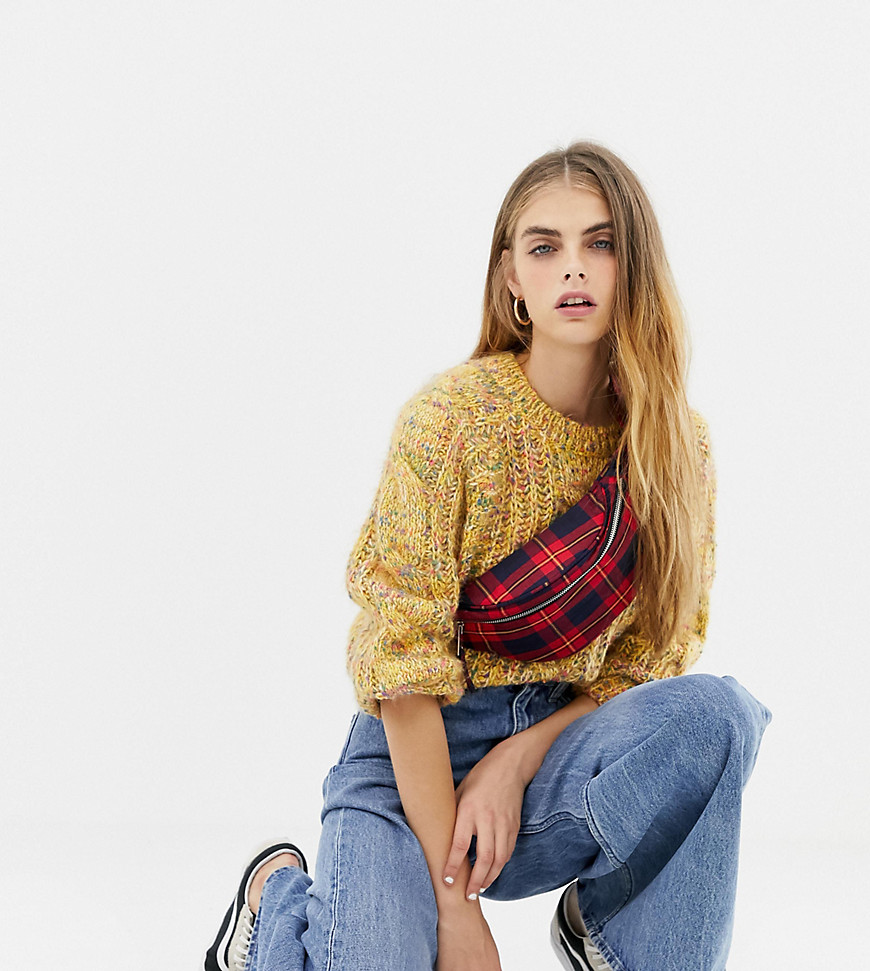 Pull&Bear cable knit jumper in yellow